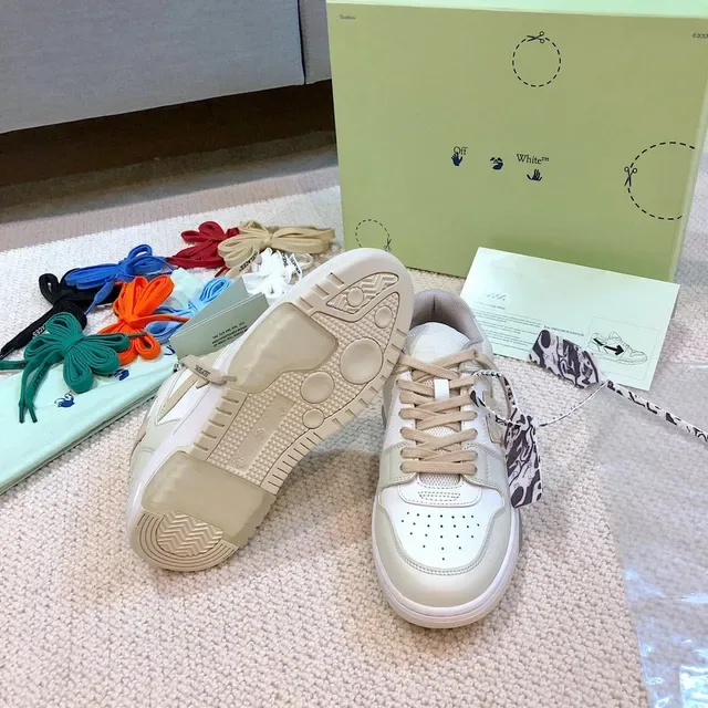 Off-White Beige Deconstructed Layered Panel Lifestyle Sneakers 2