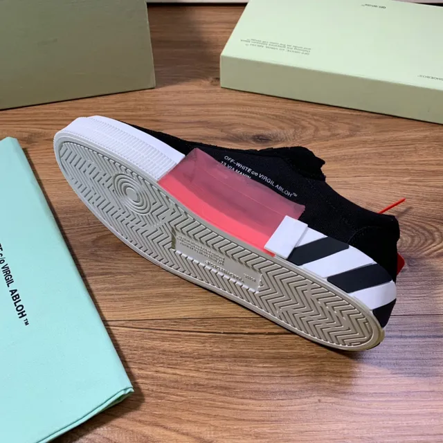 Off-White Black Red Suede Upper Diagonal Arrow Logo Lifestyle Sneakers 2