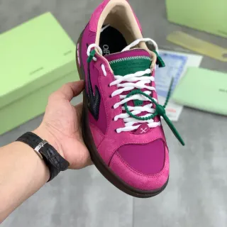 Off-White The Ten Magenta Suede Industrial Zip-Tie Lifestyle Sneakers