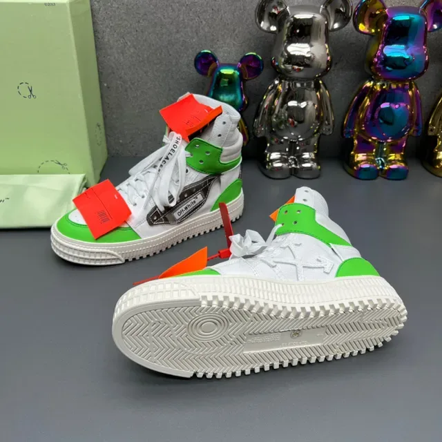 Off-White The Ten 白色酸橙绿工业高帮厚底鞋 2