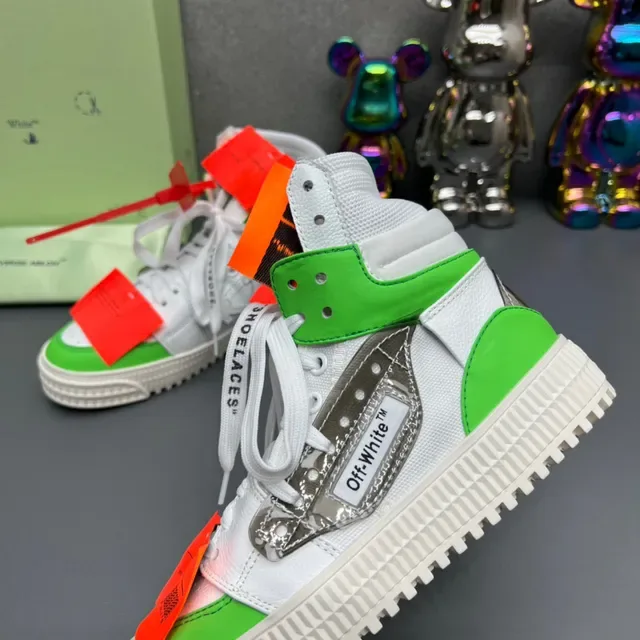 Off-White The Ten 白色酸橙绿工业高帮厚底鞋 5