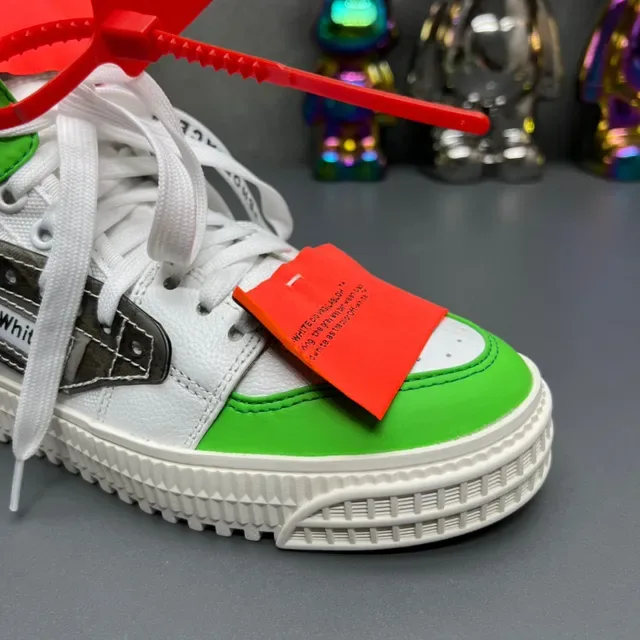 Off-White The Ten 白色酸橙绿工业高帮厚底鞋 7