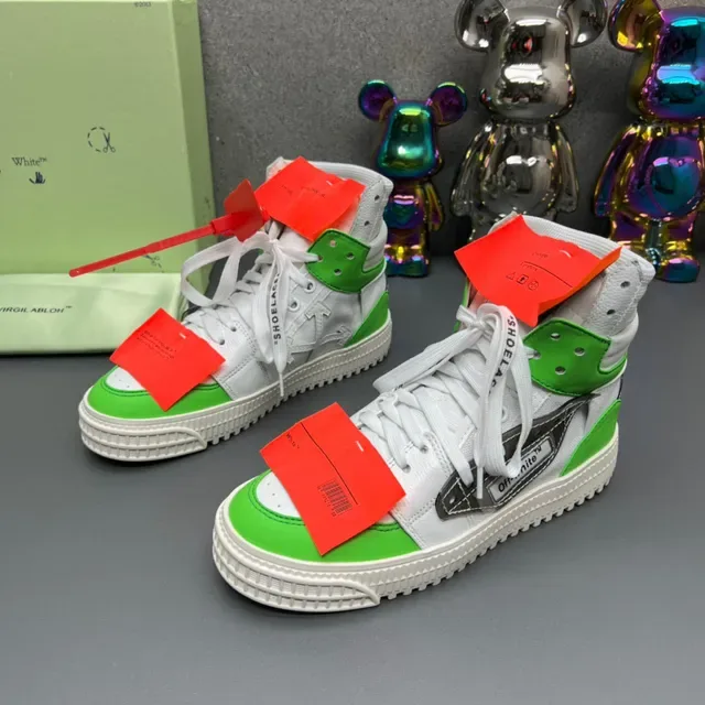 Off-White The Ten 白色酸橙绿工业高帮厚底鞋 8