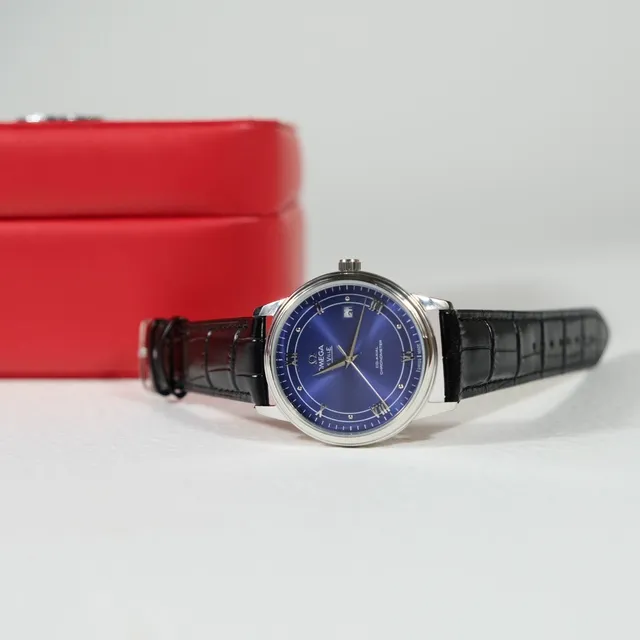 Omega De Ville Blue Sunburst Dial Mechanical Watch 6