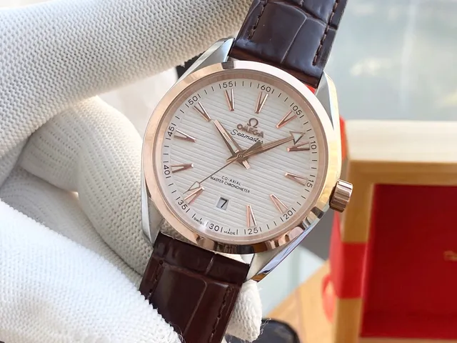 Omega Seamaster Aqua Terra White Dial Rose Gold Bezel Mechanical Watch 5