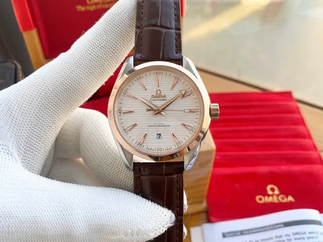 Omega Seamaster Aqua Terra White Dial Rose Gold Bezel Mechanical Watch 8
