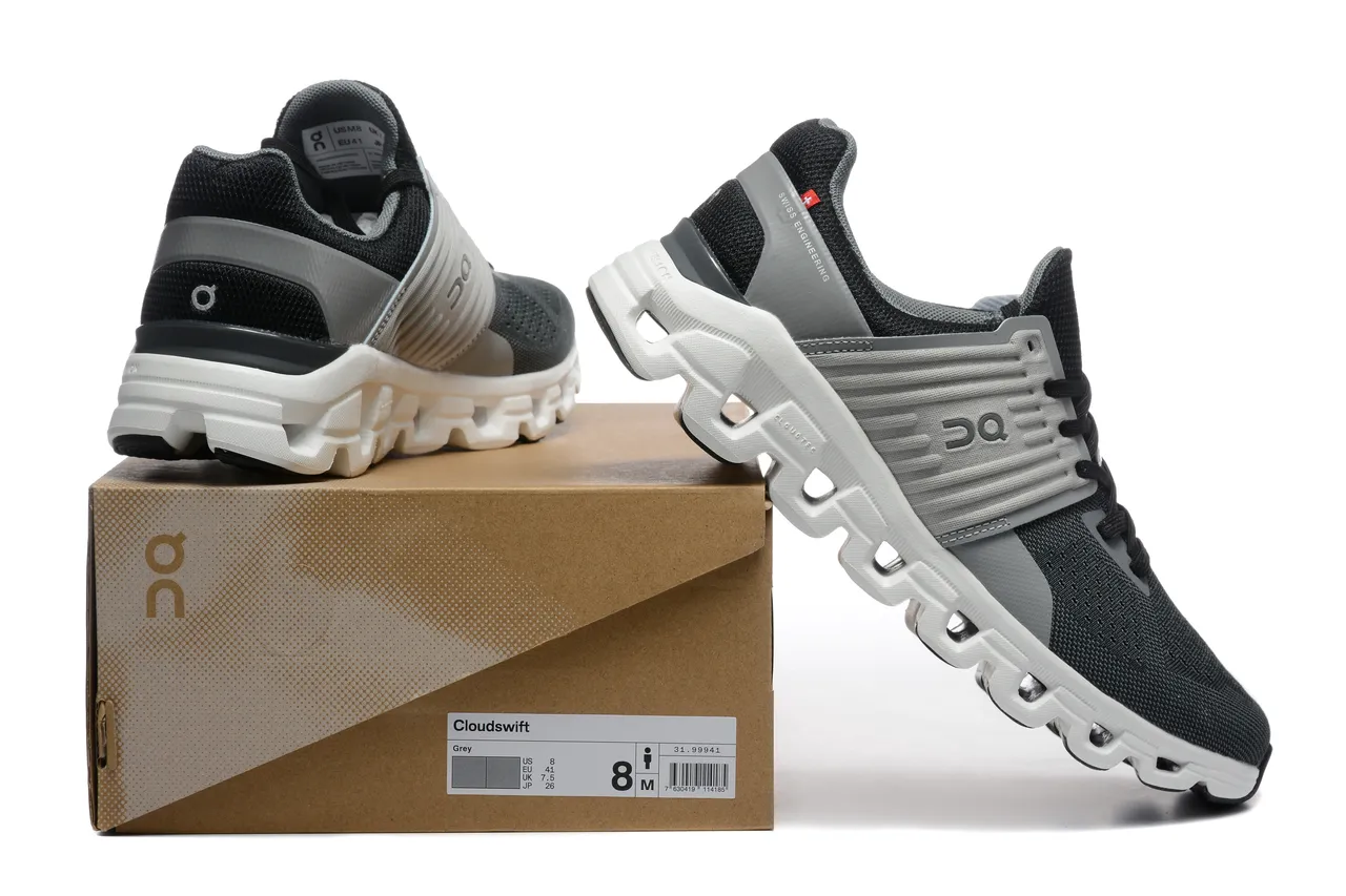 On Cloudmonster Negro Gris Blanco Zapatos de running 6
