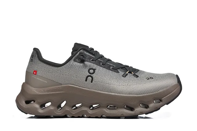 On Cloudmonster Gris métallique et taupe chaussures de course 4