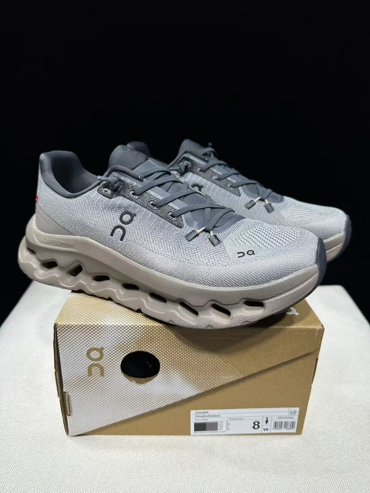 On Cloudmonster Gris métallique et taupe chaussures de course 13