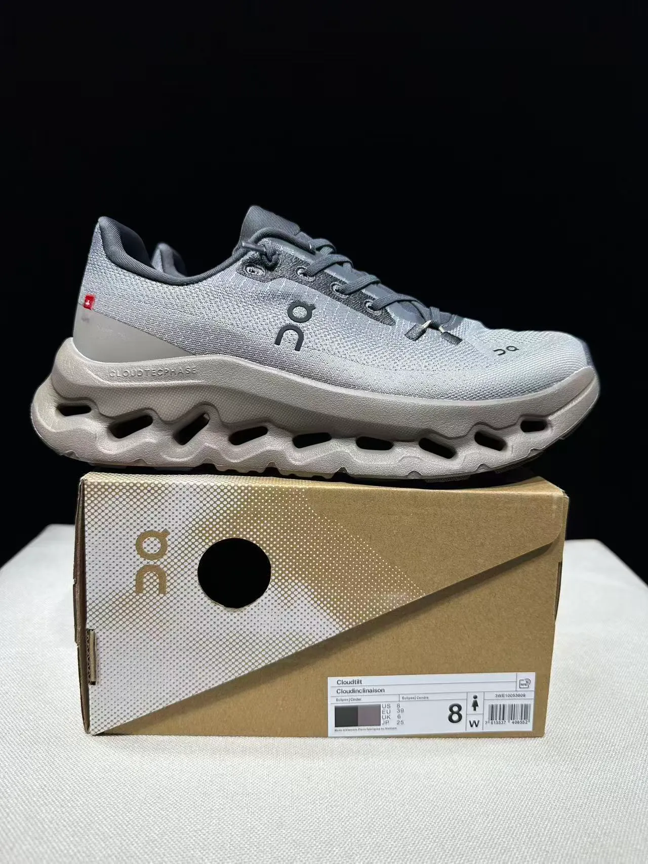 On Cloudmonster Gris métallique et taupe chaussures de course 14