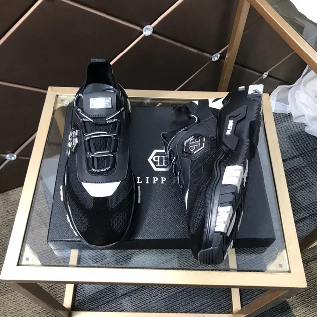 Philipp Plein Black White Sole Laceless Strap Closure Chunky Sneakers 7