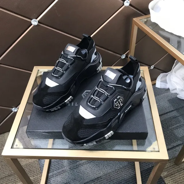 Philipp Plein Black White Sole Laceless Strap Closure Chunky Sneakers 8