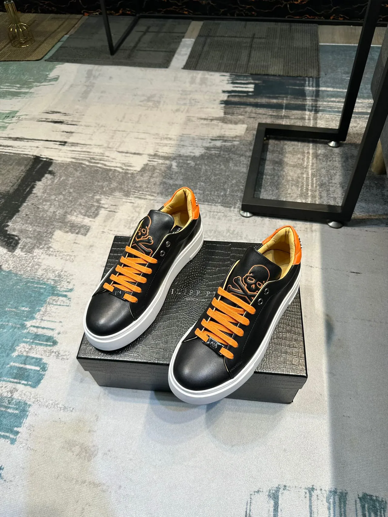 Philipp Plein Embellished Skull Platform Lifestyle Sneakers 5