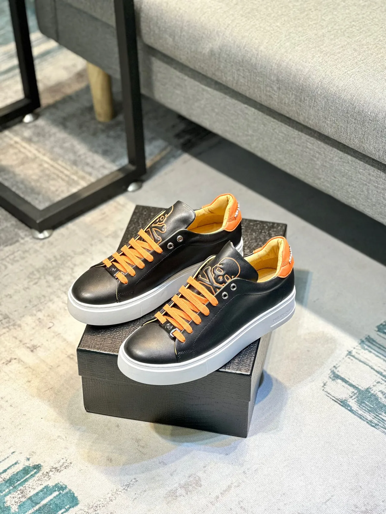 Philipp Plein Embellished Skull Platform Lifestyle Sneakers 7