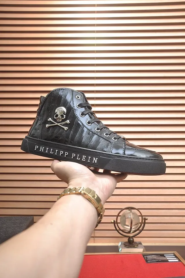 Philipp Plein Sneakers haut noir rouge cuir verni sneakers lifestyle 2