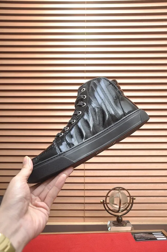 Philipp Plein Sneakers haut noir rouge cuir verni sneakers lifestyle 6