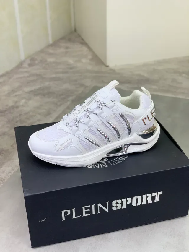 Philipp Plein Plein Sport Zapatilla Blanca de Malla y Cuero 4