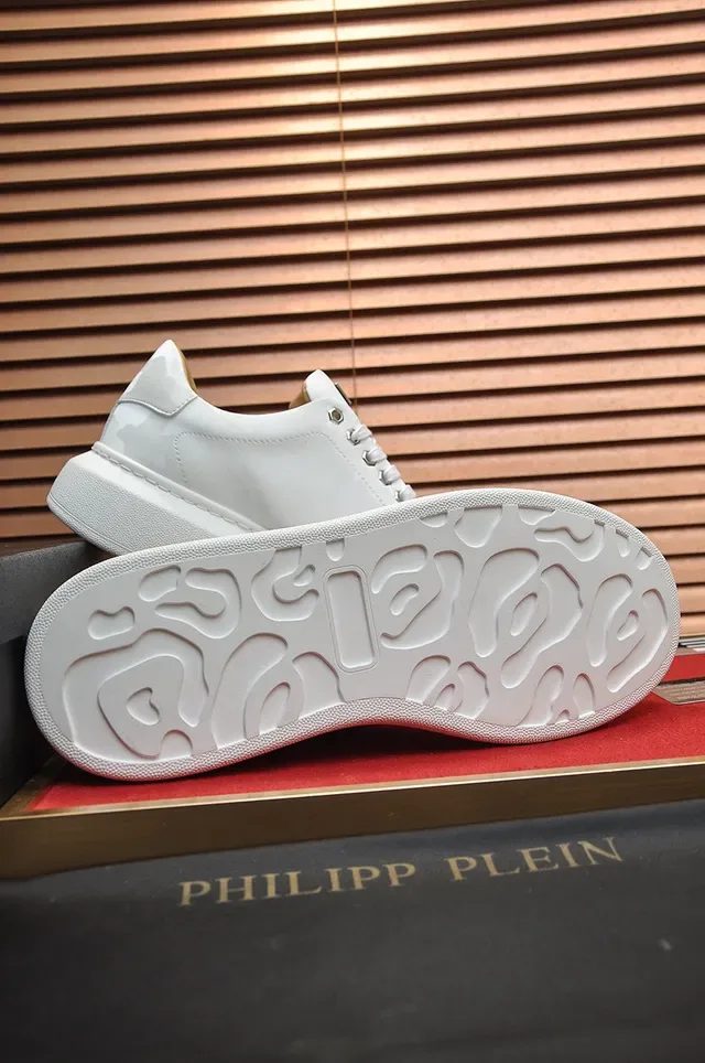 Philipp Plein PP Logo Platform Sneakers White Tonal Camo Lifestyle Sneakers 4