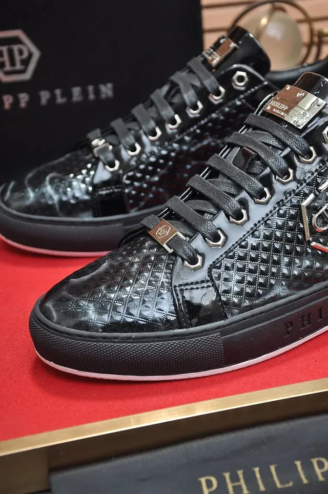 Philipp Plein Sneakers Lifestyle Cuir Patenté Noir matelassé 3