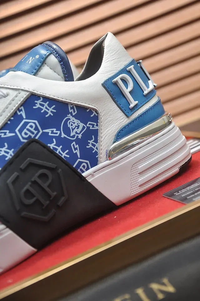 Philipp Plein সাদা এবং নীল গ্রাফিক-প্রিন্ট লাইফস্টাইল স্নিকার 2