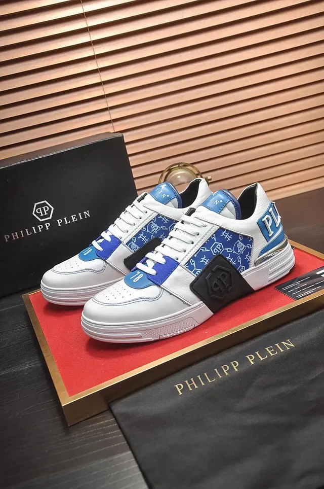 Philipp Plein সাদা এবং নীল গ্রাফিক-প্রিন্ট লাইফস্টাইল স্নিকার 7