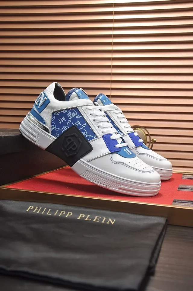 Philipp Plein সাদা এবং নীল গ্রাফিক-প্রিন্ট লাইফস্টাইল স্নিকার 8