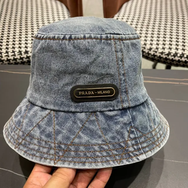 Prada Chapéu de Balde Jeans Acid Wash 7