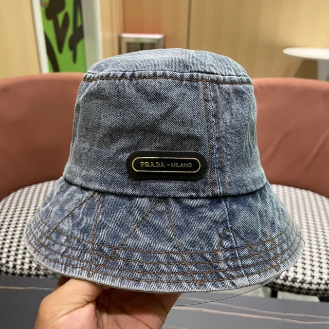 Prada Chapéu de Balde Jeans Acid Wash 8