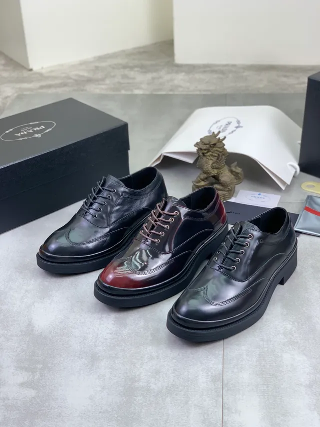 Prada Black Wingtip Platform Sole Brogue 2
