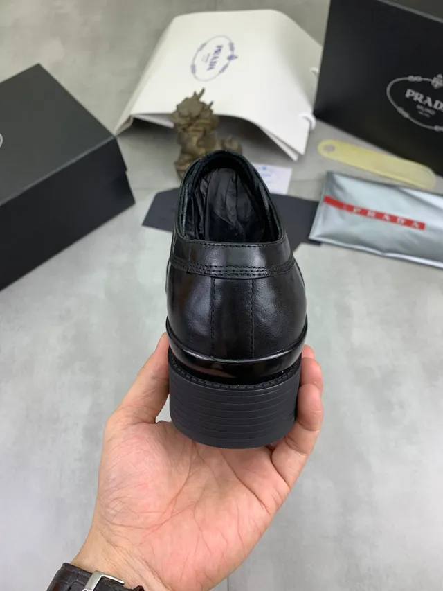 Prada Black Wingtip Platform Sole Brogue 4