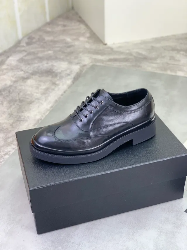 Prada Black Wingtip Platform Sole Brogue 5