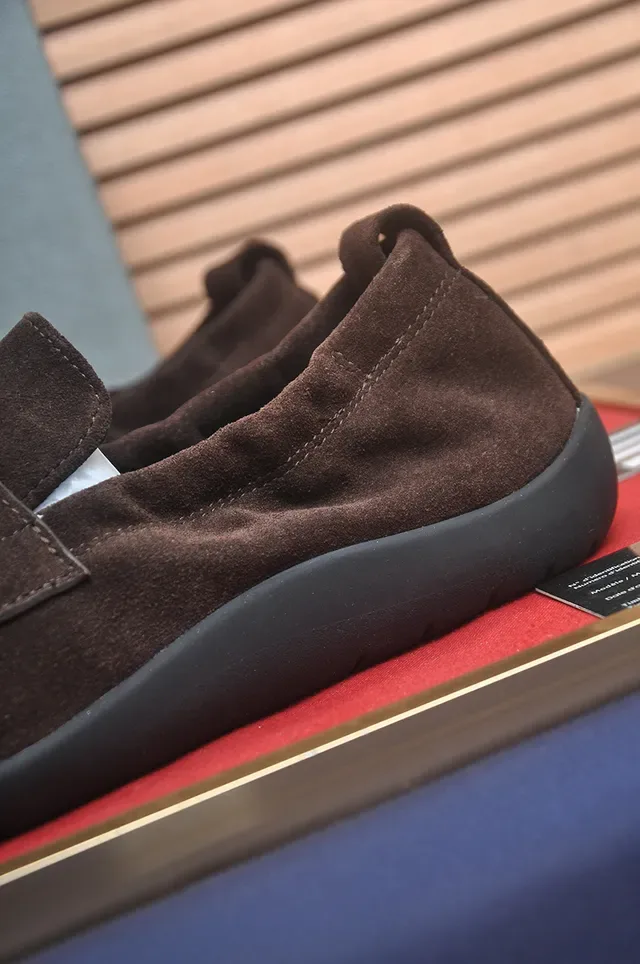 Prada Brown Black Suede Upper Single Strap Loafer 2