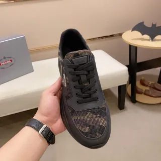 Prada Cloudbust Black Beige Camouflage Mesh Synthetic Overlays Lifestyle Sneakers