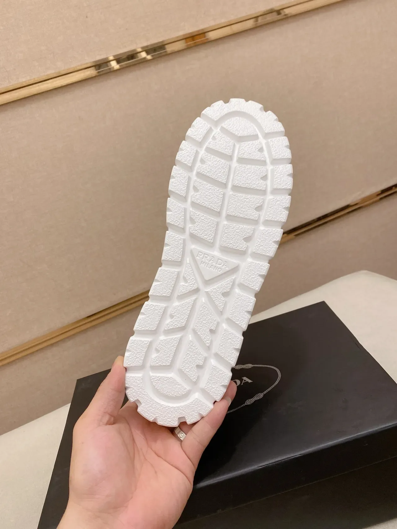 Prada Cloudbust Black Mesh and White Platform Lifestyle Sneakers 3