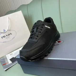 Prada Cloudbust Black Mesh Chunky Sneakers