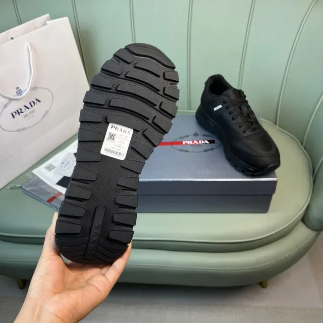 Prada Cloudbust Black Mesh Chunky Sneakers 2