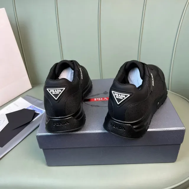 Prada Cloudbust Black Mesh Chunky Sneakers 6