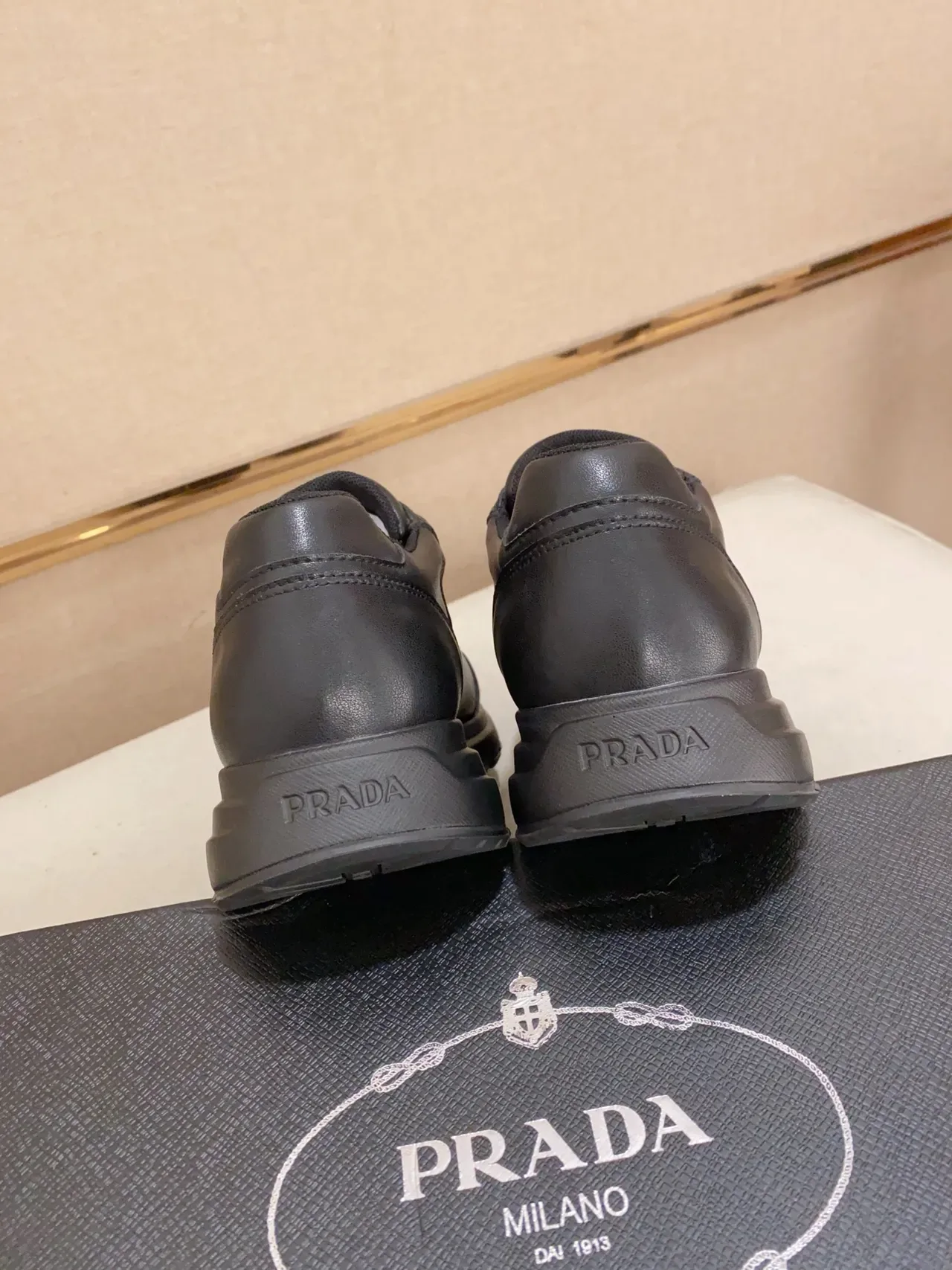 Prada Cloudbust Black Quilted Leather Upper Triangular Logo Plaque Lifestyle Sneakers 3