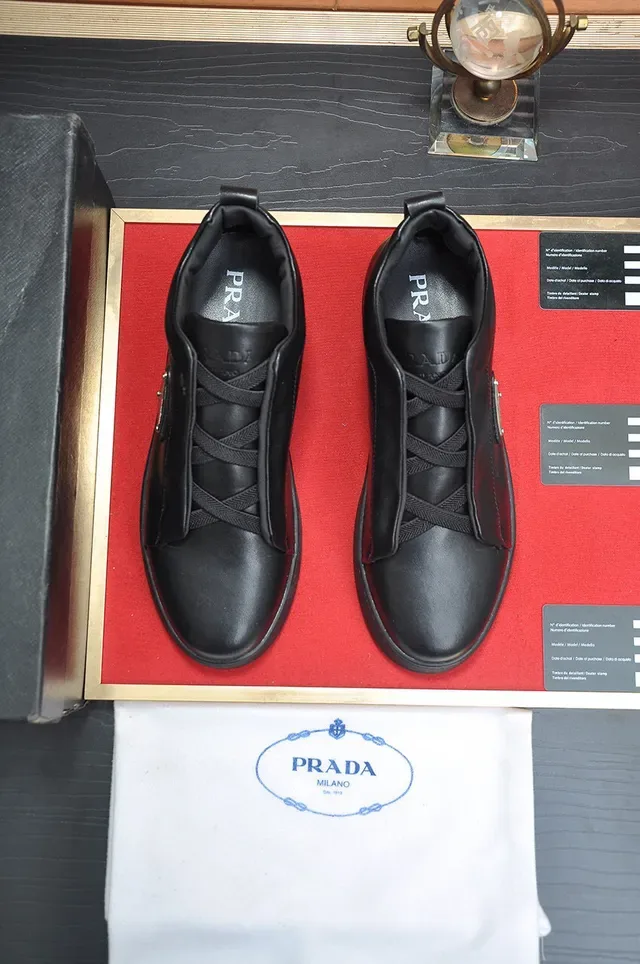 Prada Cloudbust Black Smooth Leather Laceless Slip-On Design Lifestyle Sneakers 9