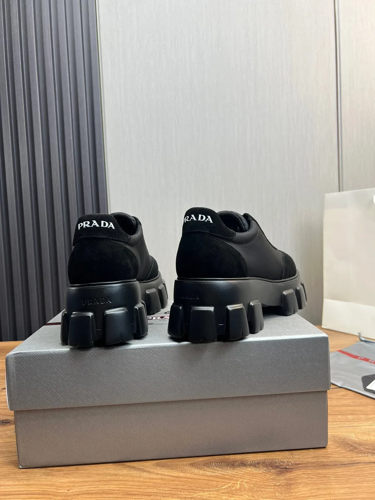 Prada Cloudbust Black Suede and Nylon Chunky Sneakers 5