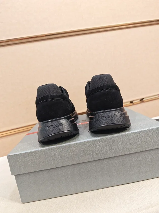 Prada Cloudbust Black Suede and Textile Chunky Sneakers 4