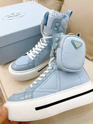 Prada Cloudbust Light Blue High-Top Platform Lifestyle Sneaker 6