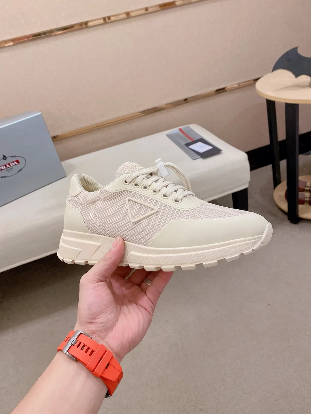Prada Cloudbust Monochrome Off-White Lifestyle Sneakers 5
