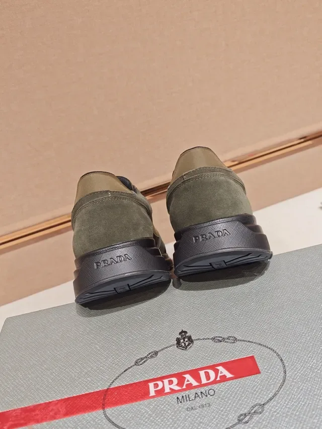 Prada Cloudbust Olive Green Suede and Nylon Lifestyle Sneakers 3
