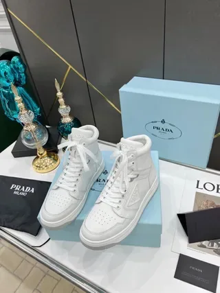 Prada Cloudbust White Leather High-Top Lifestyle Sneakers 7