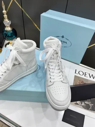 Prada Cloudbust White Leather High-Top Lifestyle Sneakers 8