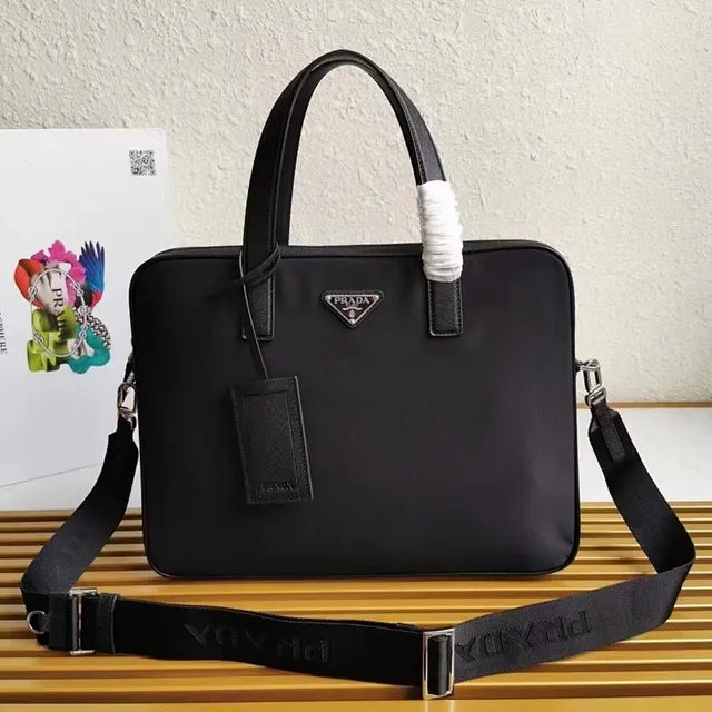 Prada Galleria Black Nylon Structured Tote Bag 2
