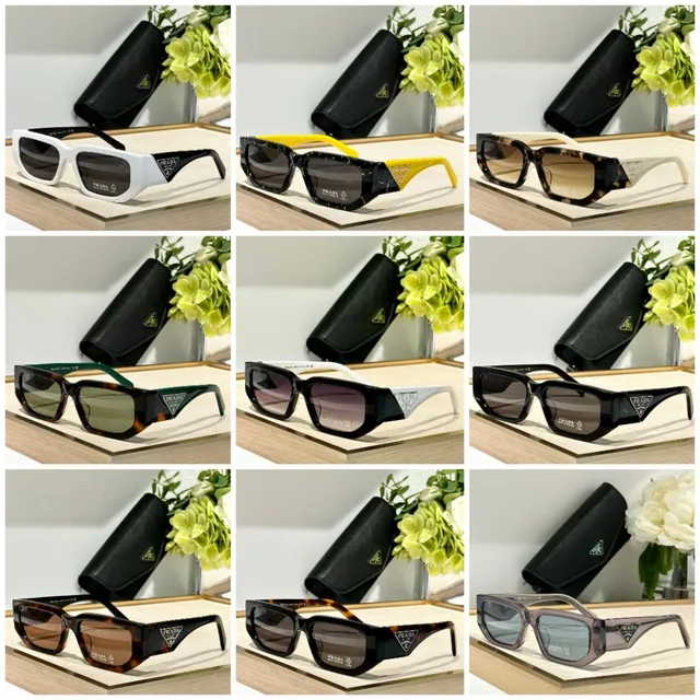 Prada Linea Rossa Gafas de sol negras marrón estrechas rectangulares con esquinas hacia arriba 2