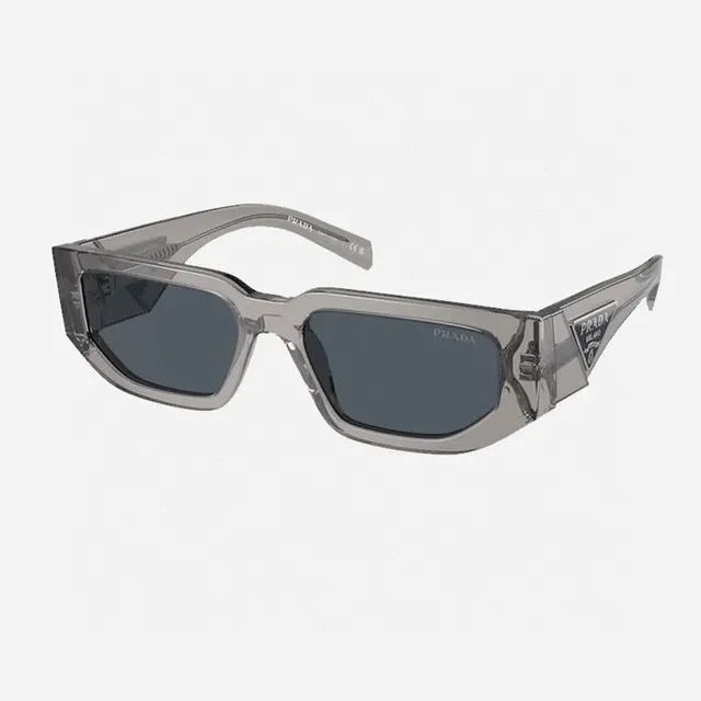 Prada Linea Rossa Gafas de sol negras marrón estrechas rectangulares con esquinas hacia arriba 4