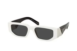 Prada Linea Rossa Gafas de sol negras marrón estrechas rectangulares con esquinas hacia arriba 5